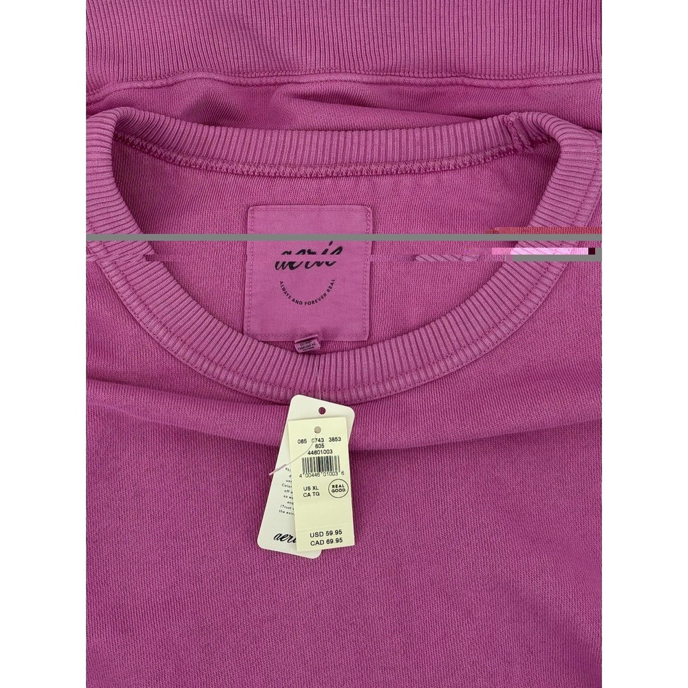 NWT Aerie Go-To Sweatshirt Sz XL Crewneck Pullover Oversized Comfy Lounge $60 - Picture 8 of 12